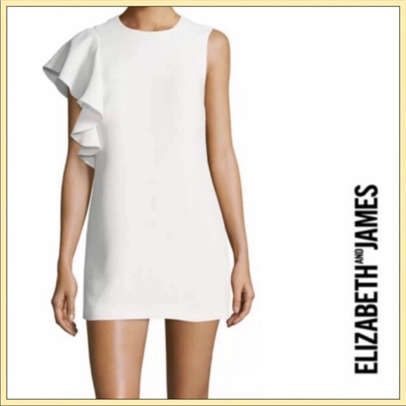 Elizabeth and James Dresses & Skirts - ELIZABETH AND JAMES Luca Ruffle Side Shift Dress Ivory 2